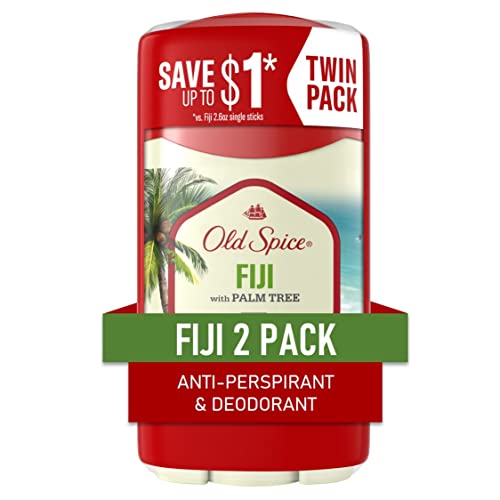 Old Spice Invisible Solid Antiperspirant Deodorant for Men Fiji with Palm Tree Scent Inspired by Nature, 2.6 oz