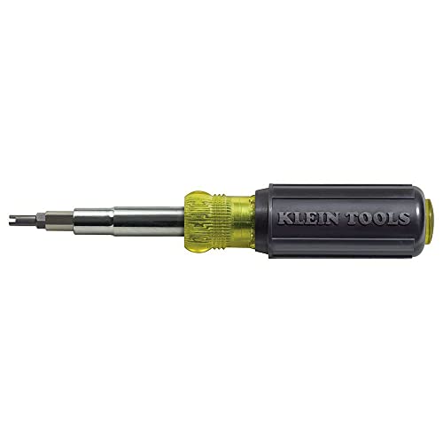 Klein Tools 32527 Multi-Bit Screwdriver / Nut Driver, 11-in-1 with Phillips, Slotted, Square, and Schrader Bits and Nut Drivers