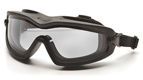 Pyramex Safety Products GB6410SDT V2G Plus Safety Glasses, Clear Anti-Fog Dual Lens with Black Strap, Clear