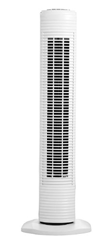 Holmes Oscillating Tower Fan with 3 Speed Settings, 31 Inch, White