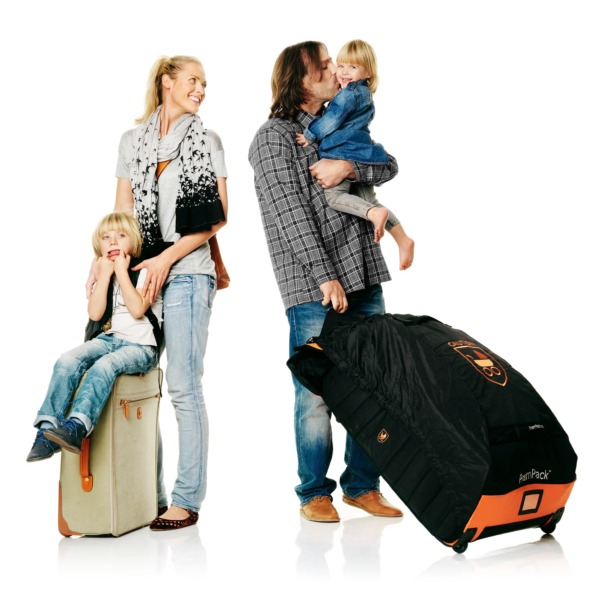 Stokke PramPack, Black & Orange – Protects Your Stroller While You Travel – Lightweight – Rolls Up for Easy Storage – Fits Most Strollers on The Market