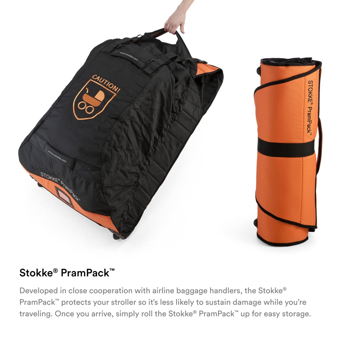 Stokke PramPack, Black & Orange – Protects Your Stroller While You Travel – Lightweight – Rolls Up for Easy Storage – Fits Most Strollers on The Market | The Storepaperoomates Retail Market - Fast Affordable Shopping
