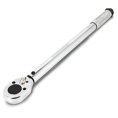 Powerbuilt Micrometer Torque Wrench, 1/2-Inch Drive, Reversible Ratchet Clicks, Lockable, 30 to 150 Foot Pound Range – 644999