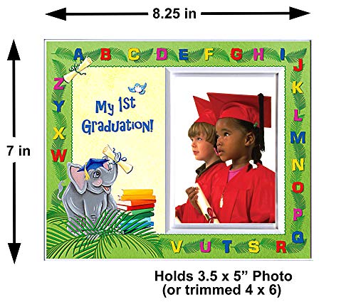 Prek Graduation Kindergarten Preschool Graduation Picture Frame | Colorful and Fun | Holds 3.5 x 5 Photo | First Graduation Keepsake Gift | Innovative Front-Loading Photo | Elephants Design | The Storepaperoomates Retail Market - Fast Affordable Shopping