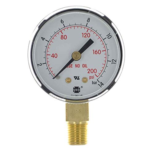 MILLER ELECTRIC Pressure Gauge,0 to 200 psi, 0 to 14 Bar