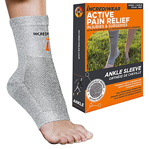 Incrediwear Ankle Sleeve – Ankle Brace for Joint Pain Relief, Sprained Ankle Support, Arthritis, Inflammation Relief, and Circulation, Ankle Support for Women and Men (Grey, Small/Medium)