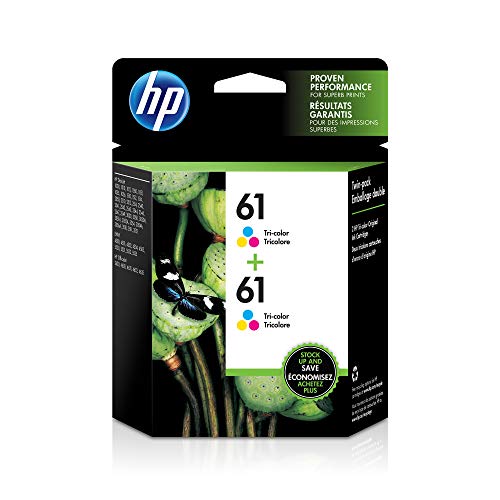 HP 61 | 2 Ink Cartridges | Tri-color | Works with HP DeskJet 1000 1500 2050 2500 3000 3500 Series, HP ENVY 4500 5500 Series, HP OfficeJet 2600 4600 Series | CH562WN