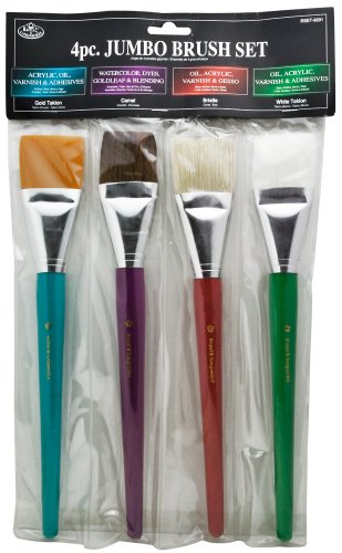Royal Brush RSET-9201 Jumbo Assorted Trim Paint Brush Set, Assorted Color (Pack of 4)