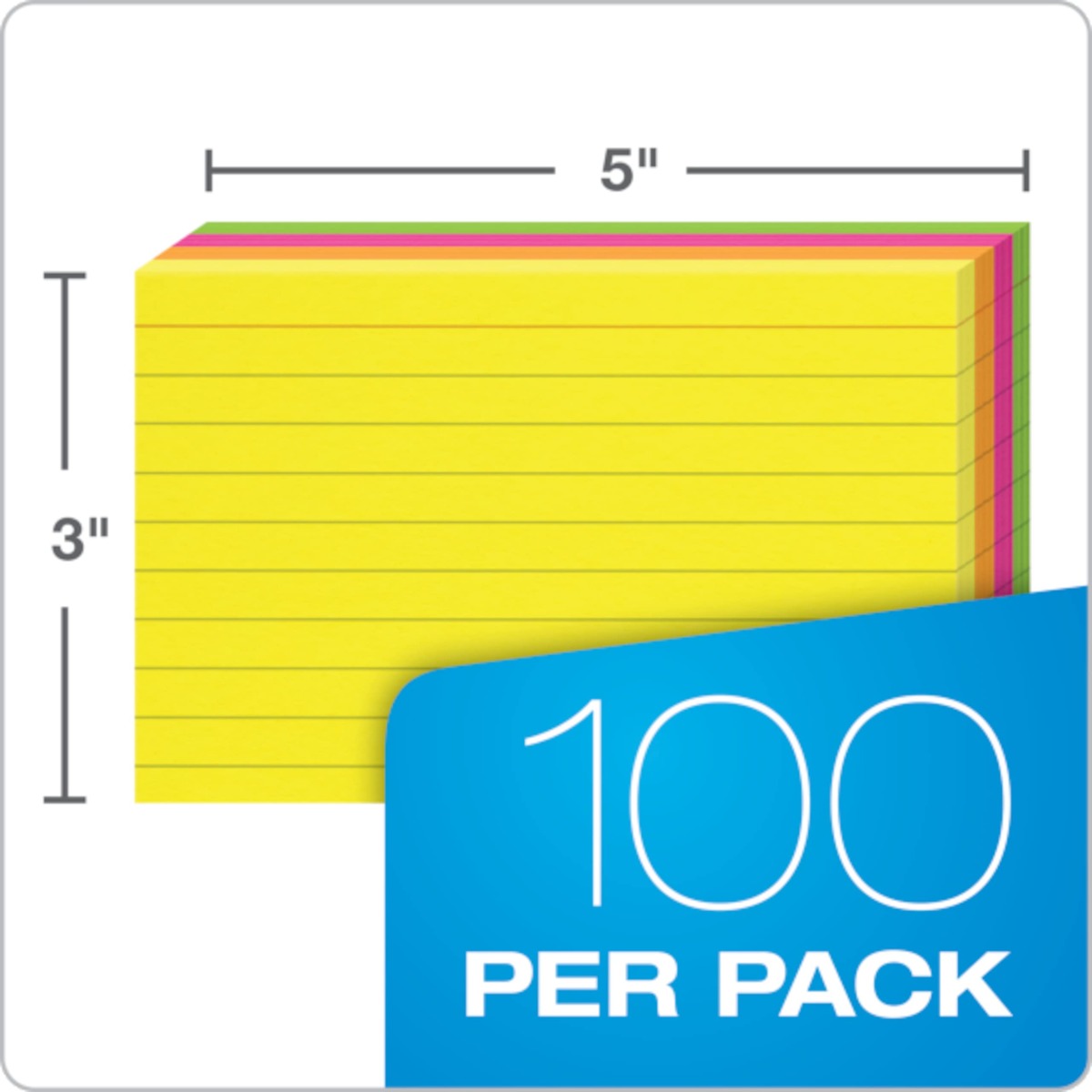 Oxford Neon Index Cards, 3″ x 5″, Ruled, Assorted Colors, 300 Per Pack (81300EE) | The Storepaperoomates Retail Market - Fast Affordable Shopping