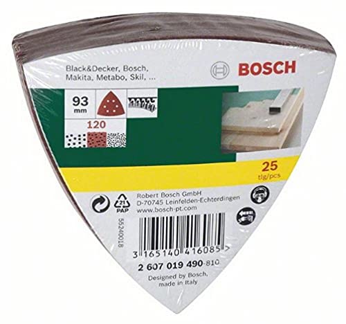 Bosch 2607017110 Sanding Sheet-Set for Delta Sander, 0 V, Red, 93 mm, Set of 25 Piece