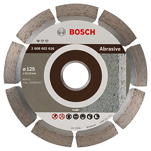 Bosch 2608602616 Professional for Abrasive Diamond Blade with a Bore/Reduction Ring, 125mm Ø, 22.23mm x 6mm x 7mm