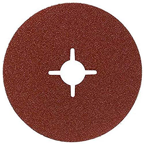 Bosch 2609256248 Fibre Sanding Disc Set for Angle Grinder Clamped for Wood and Metal 115 mm Disc, 22 mm Bore, 12 Pieces Mixed Grit