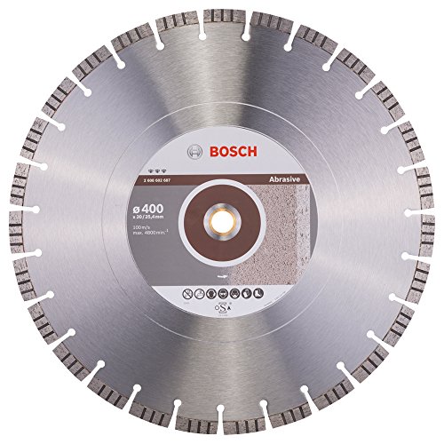 Bosch 2608602687 Diamond Cutting Disc Best for Abrasive, 400mm Ø, 20.00+25.40mm x 3.2mm x 12mm, Silver/Grey