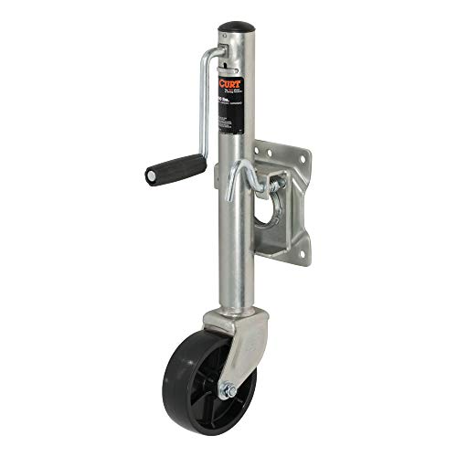 CURT 28101 Marine Boat Trailer Jack with 6-Inch Wheel, 1,000 lbs. 10-1/2 Inches Vertical Travel