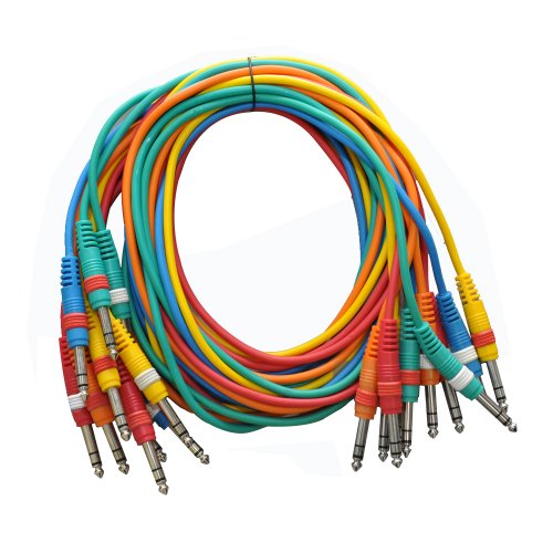 Seismic Audio – SASPC5-10 Pack 5′ TRS Jumper Patch Cables – Multiple Colored Cords