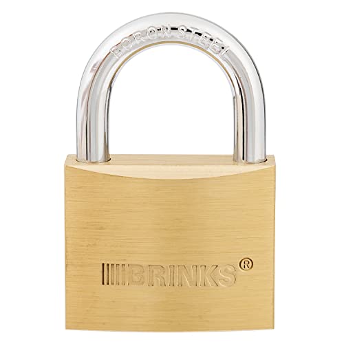 BRINKS – 50mm Commercial Solid Brass Keyed Padlock – Solid Brass Body with Boron Steel Shackle