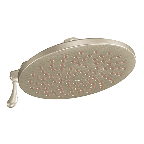 Moen Velocity Brushed Nickel 8-Inch Eco-Performance Two-Function Rainshower Showerhead with Immersion Technology, S6320EPBN