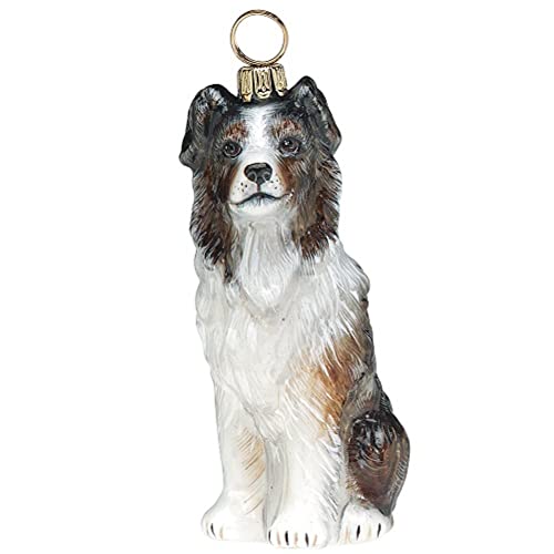 Joy to The World Collectibles European Blown Glass Pet Ornament, Australian Shepherd