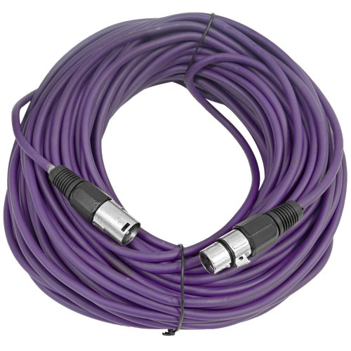 SEISMIC AUDIO – SAXLX-100 – 100′ Purple XLR Male to XLR Female Microphone Cable – Balanced – 100 Foot Patch Cord