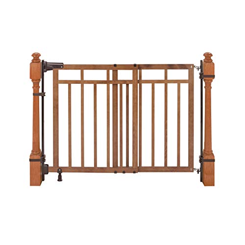 Summer Banister and Stair, Top of Stairs Baby Gate with Dual Installation Kit, Cherry Finish – 33” Tall, Fits Openings up to 32” to 48” Wide, Baby and Pet Gate for Doorways and Stairways