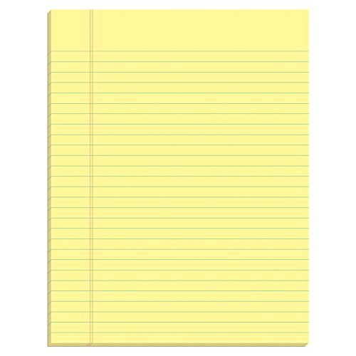 TOPS The Legal Pad Plus Writing Pads, Glue-Top, 8-1/2″ x 11″, Legal Rule, Canary Paper, 50 Sheets, 12 Pack (71522)