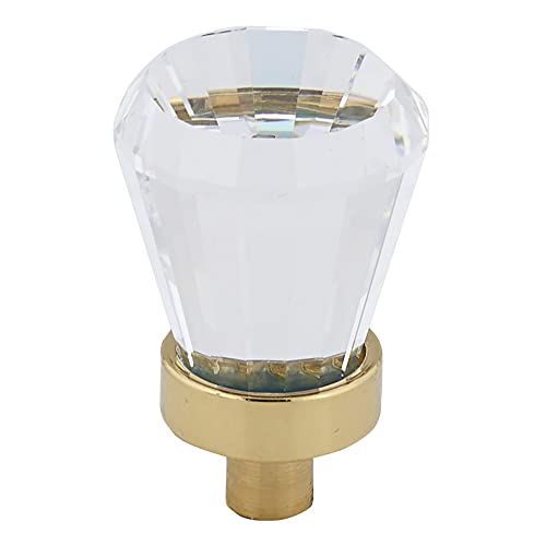 Richelieu Hardware BP27613011 3/4 in (19 mm) Brass and Clear Traditional Cabinet Knob Brass, Clear Finish