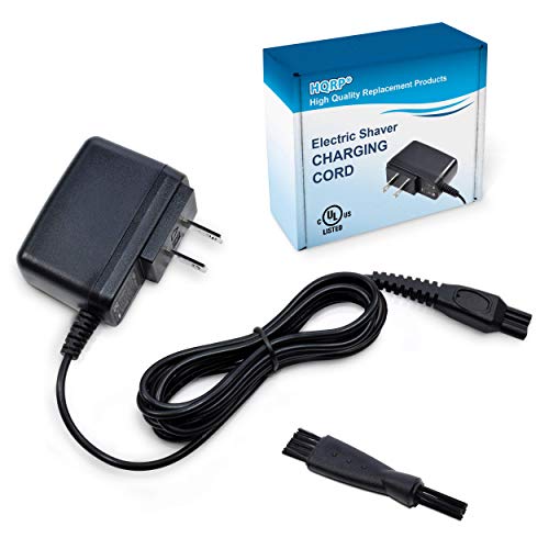 HQRP 15V Charger Compatible with Philips Norelco HQ8505 7000 5000 3000 6709X 6716X 6735X 6737X 6828XL 6829XL RQ1280 RQ1260, Aquatech Powertouch AT880, UL Listed AC Adapter Power Cord Shaver + Brush