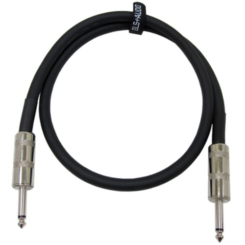 GLS Audio Speaker Cable 1/4″ to 1/4″ – 12 AWG Professional Bass/Guitar Speaker Cable for Amp – Black, 3 Ft.