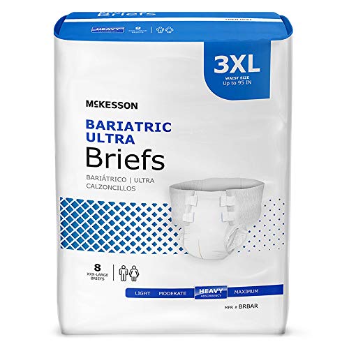 McKesson Bariatric Ultra Briefs, Incontinence, Heavy Absorbency, 3XL, 8 Count, 4 Packs, 32 Total