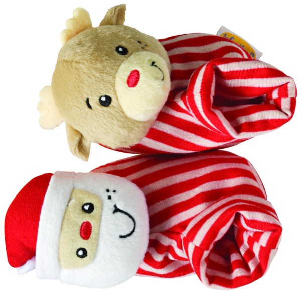 Infantino Santa and Reindeer Foot Rattles (Discontinued by Manufacturer)