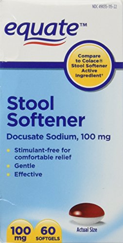 Equate – Stool Softener 100 mg, 60 Capsules (Compare to Colace)