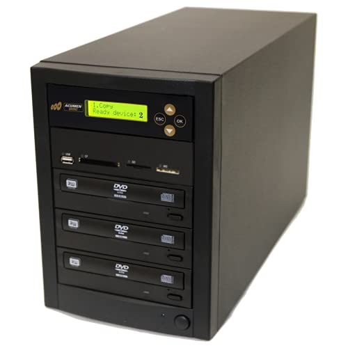 Acumen Disc 1 to 2 Multimedia Backup Duplicator – CF SD MS USB Flash Media Memory Card to DVD CD & Multiple Discs Copier Machine Unit (Standalone Audio Video Copy Tower, Duplication Device)