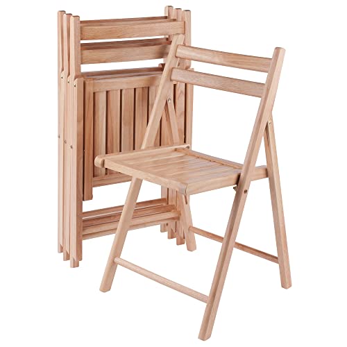 Robin 4-PC Folding Chair Set – Parent,Natural Finish, Set of 4, Wood