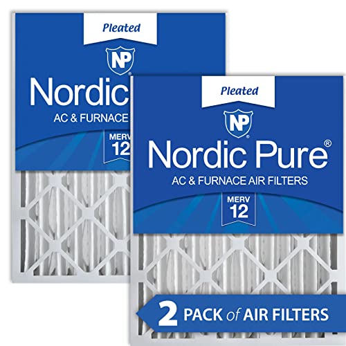 Nordic Pure 20x25x4 (19_1/2 x 24_1/2 x 3_5/8) Pleated MERV 12 Air Filters 2 Count (Pack of 1)