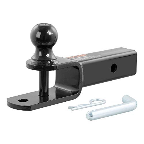 CURT 45005 3-in-1 ATV Trailer Hitch Mount, 1-7/8-Inch Ball, Clevis Pin, 5/8-Inch Hole, Fits 2-Inch Receiver, Gloss Black