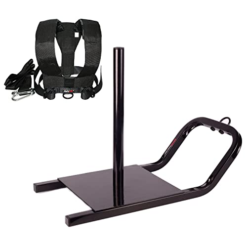 miR Heavy Duty Weighted Power Speed Training Sled with Shoulder Harness, Black