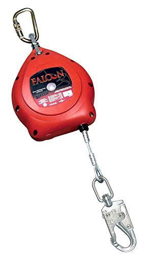 Honeywell Home Miller Falcon 30-Foot Self-Retracting Galvanized Wire Lifeline with Swivel/Carabiner & Swivel/Snap Hook (MP30G-Z7/30FT), Red