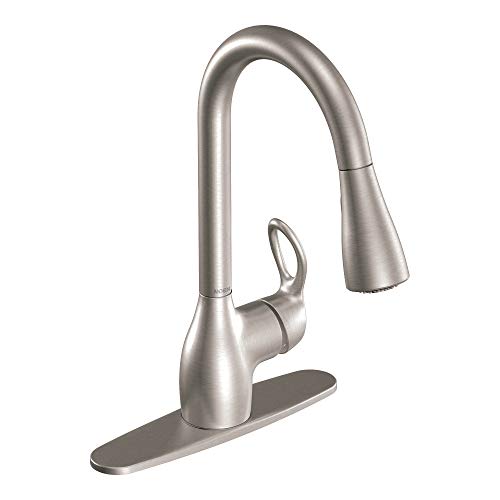 Moen CA87011SRS Single Handle Kitchen Faucet with Pullout Spray from The Kleo Collection, Spot Resist Stainless