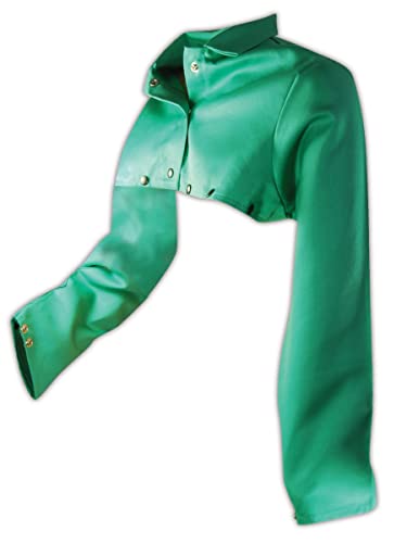 MAGID SparkGuard 1855S FR Cape Sleeve | ASTM D6413 Compliant Flame Resistant Cape Sleeve with an Adjustable Snap Wrist Closure – Green, Large (1 Cape)