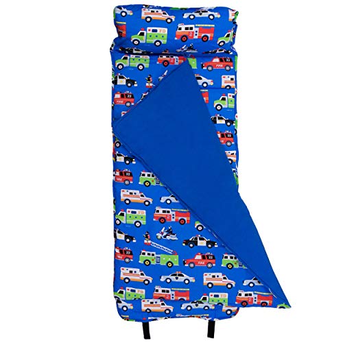 Wildkin Original Nap Mat with Reusable Pillow for Boys and Girls, Perfect for Elementary Sleeping Mat, Features Hook and Loop Fastener, Soft Cotton Blend Materials Nap Mat for Kids (Heroes)