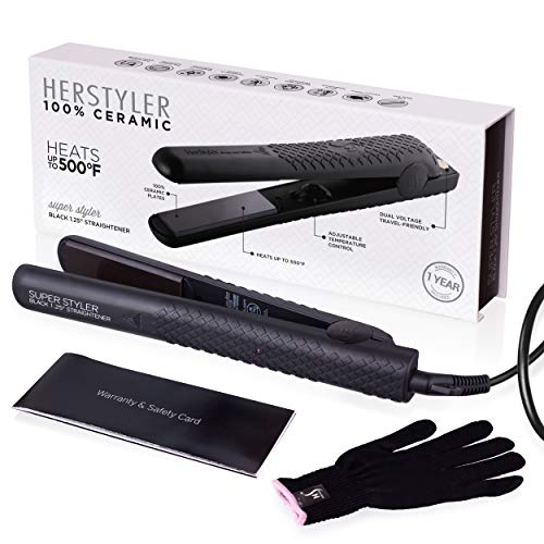 Herstyler Superstyler Onyx Ceramic Flat Iron, Ceramic Hair Straightener With Adjustable Temperature, Travel-friendly Dual Voltage Flat Iron | The Storepaperoomates Retail Market - Fast Affordable Shopping