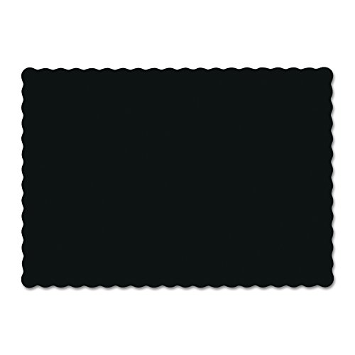 Hoffmaster 310551 Paper Placemat, 13-1/2″ Length x 9-1/2″ Width, Scalloped Edge, Black (Case of 1000)