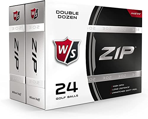 WILSON Staff Zip Double Dozen Golf Balls, White, Large (WGWP25000), 2 Count (Pack of 1) (24 Golf balls total)
