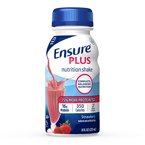 Ensure Plus Nutrition Drink, Strawberry, 8 Ounce,6 Count
