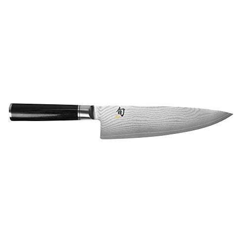 Shun Cutlery Classic Western Cook’s Knife 8”, Western-Style Chef’s Knife, Ideal for All-Around Food Preparation, Authentic, Handcrafted Japanese Knife, Professional Chef Knife,Black