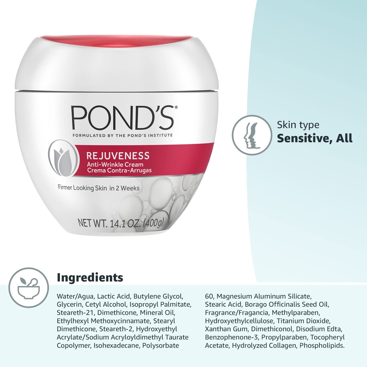 Pond’s Anti-Wrinkle Face Cream Anti-Aging Moisturizer With Alpha Hydroxy Acid and Collagen 14.1 oz | The Storepaperoomates Retail Market - Fast Affordable Shopping