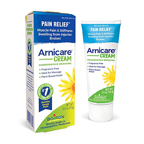 Boiron Arnicare Cream for Soothing Relief of Joint Pain, Muscle Pain, Muscle Soreness or Stiffness, and Swelling from Injury – Fast Absorbing and Fragrance-Free – 2.5 oz