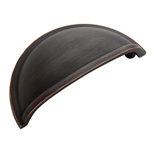 Amerock | Cabinet Cup Pull | Oil Rubbed Bronze | 3 inch (76 mm) Center to Center | Cup Pulls | 1 Pack | Drawer Pull | Drawer Handle | Cabinet Hardware