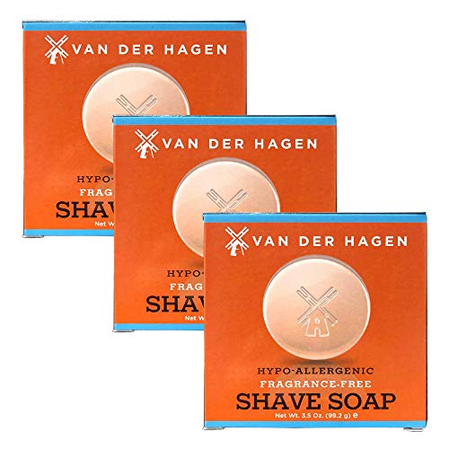 Van Der Hagen Men’s Luxury Fragrance Free Shave Soap (Pack of 3)