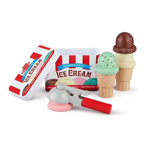 Melissa & Doug Scoop and Stack Ice Cream Cone Magnetic Play Set, Multicolor – Pretend Food, Ice Cream Toy For Toddlers And Kids Ages 3+.